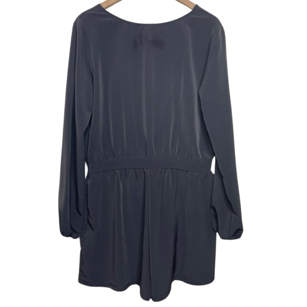 ONE CLOTHING | Women's Charcoal Grey Long Sleeve Zipper Detail Romper | Size L - Picture 7 of 12